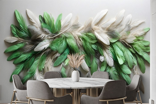 Фотообои в интерьере артикул AG-FT-018, Feathers, Design Studio 3D